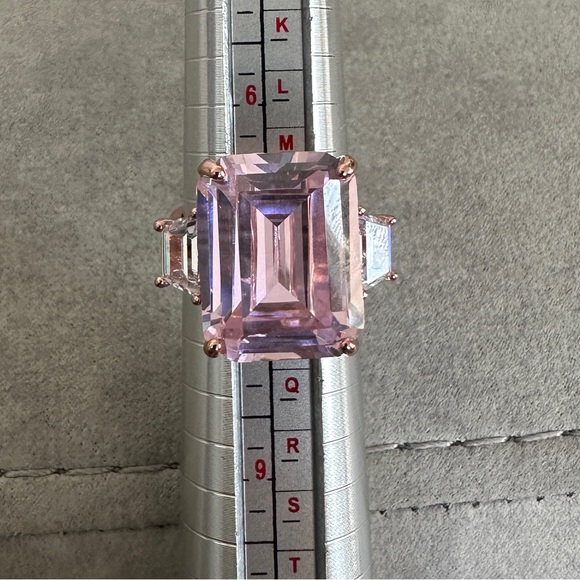 Pink CZ set in rose gold fashion ring by Joan Boyce - Picture 13 of 14